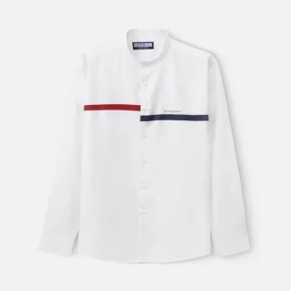 Áo Sơ Mi Cổ Trụ Tay Dài Vải Modal Mềm Mịn Seventy Seven 026 Trắng